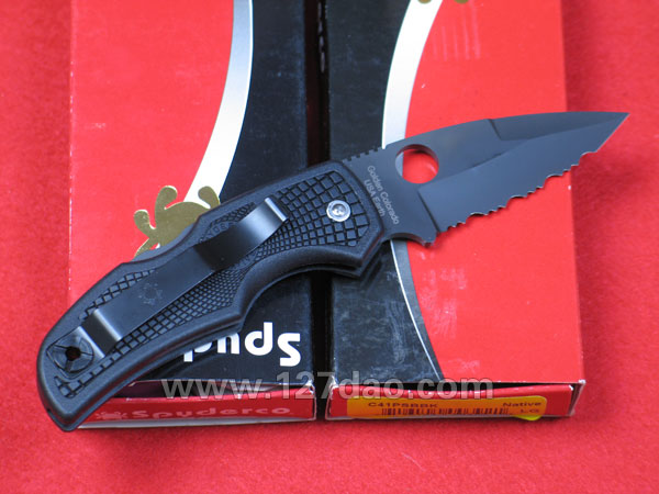 美国蜘蛛SPYDERCO C41PSBBK黑色折刀 127名刀网