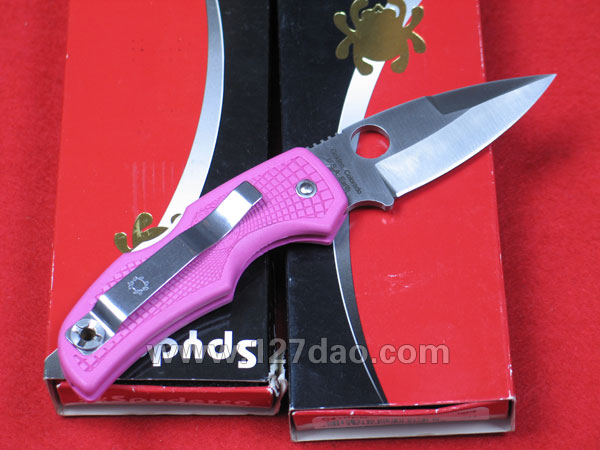美国蜘蛛SPYDERCO  C41PPN粉色折刀  127名刀网