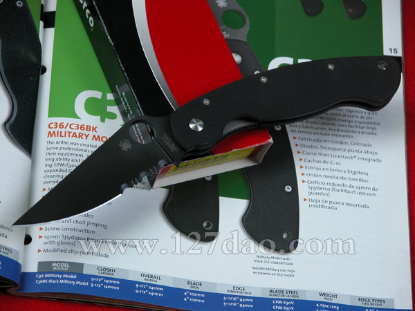 美国蜘蛛SPYDERCO  C36GPSBK  127名刀网