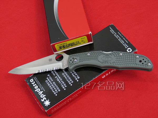 美国蜘蛛SPYDERCO C10PSFG半齿折刀 127名刀网
