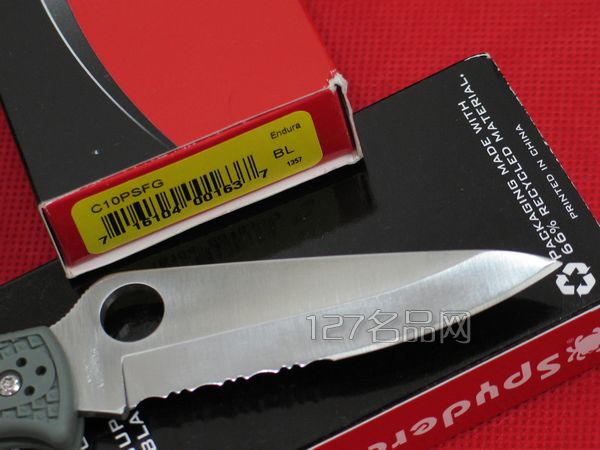 美国蜘蛛SPYDERCO C10PSFG半齿折刀 127名刀网