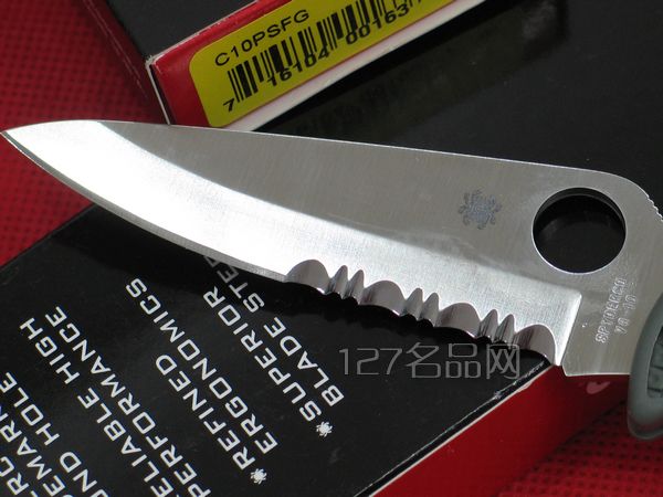 美国蜘蛛SPYDERCO C10PSFG半齿折刀 127名刀网