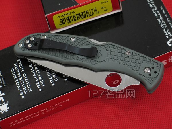 美国蜘蛛SPYDERCO C10PSFG半齿折刀 127名刀网