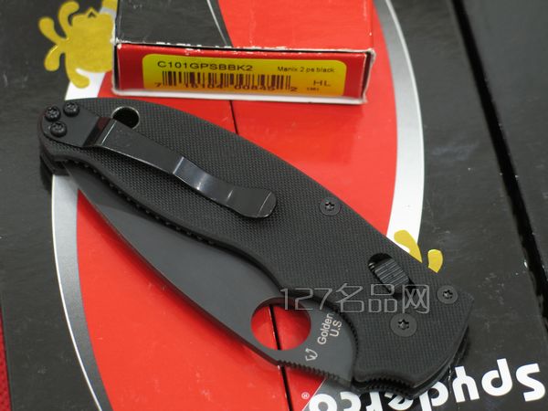 美国蜘蛛SPYDERCO C101GPSBBK2黑色半齿 127名刀网