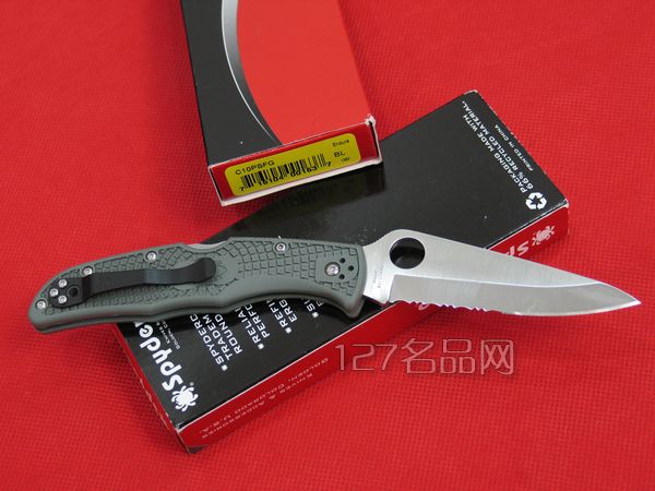 美国蜘蛛SPYDERCO C10PSFG半齿折刀 127名刀网