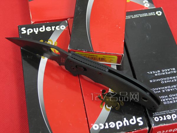 美国蜘蛛SPYDERCO C101GPSBBK2黑色半齿 127名刀网