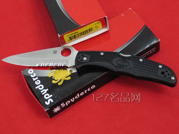 美国蜘蛛SPYDERCO C10PSBK半齿折刀  127名刀网