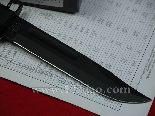 美国卡巴KA-BAR 1211黑色柄战术直刀