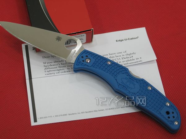 美国蜘蛛SPYDERCO C10FPBL蓝柄全刃