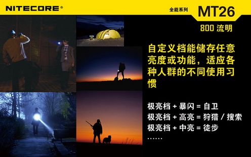 奈特科尔NITECOR MT26强光手电筒