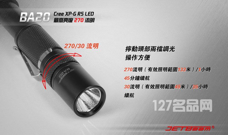 杰特明JETBeam BA20手电筒