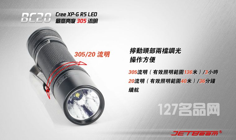 杰特明JETBeam BC20手电筒