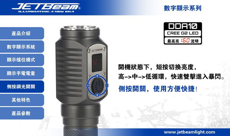 杰特明JETBeam DDA10手电筒