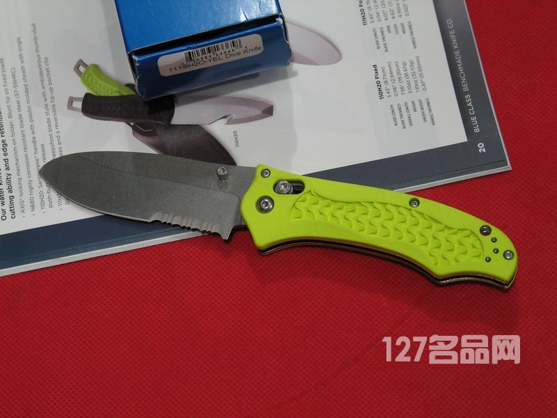 美国蝴蝶BENCHMADE 111SH2O-YEL战术折刀 美国蝴蝶BENCHMADE 111SH2O-YEL战术折刀