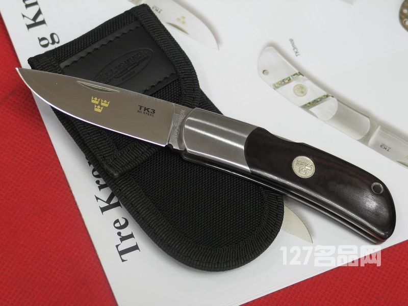 瑞典FK Fallkniven TK3mm 皇家手工米卡塔柄绅士礼盒折刀 