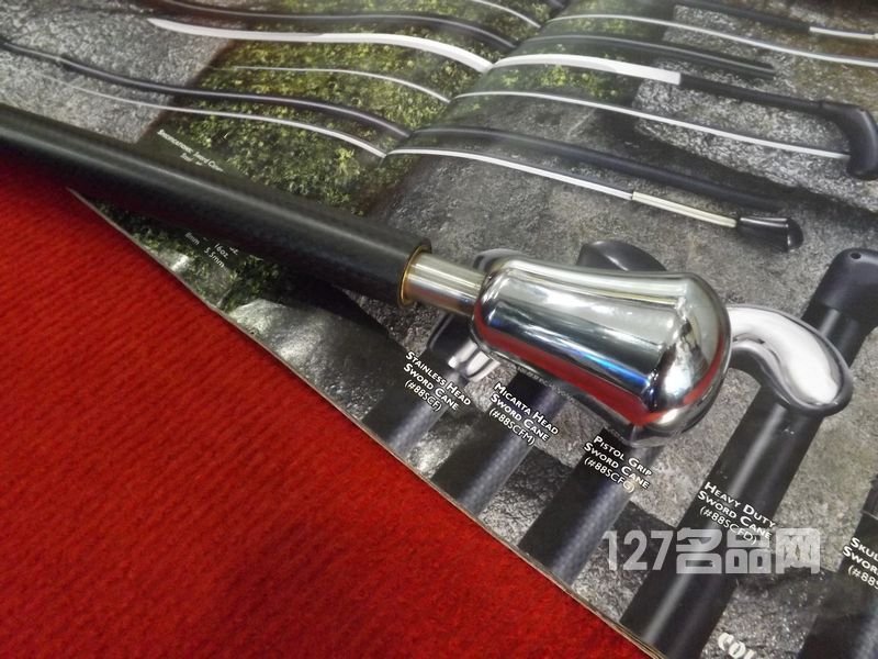 美国冷钢Coldsteel 88SCF 碳纤维拐杖剑(不锈钢圆头)