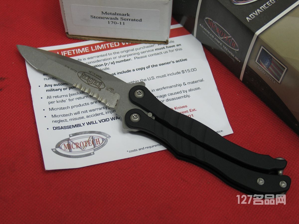 美国微技术MICROTECH 170-11蚬蝶战术款经典甩刀
