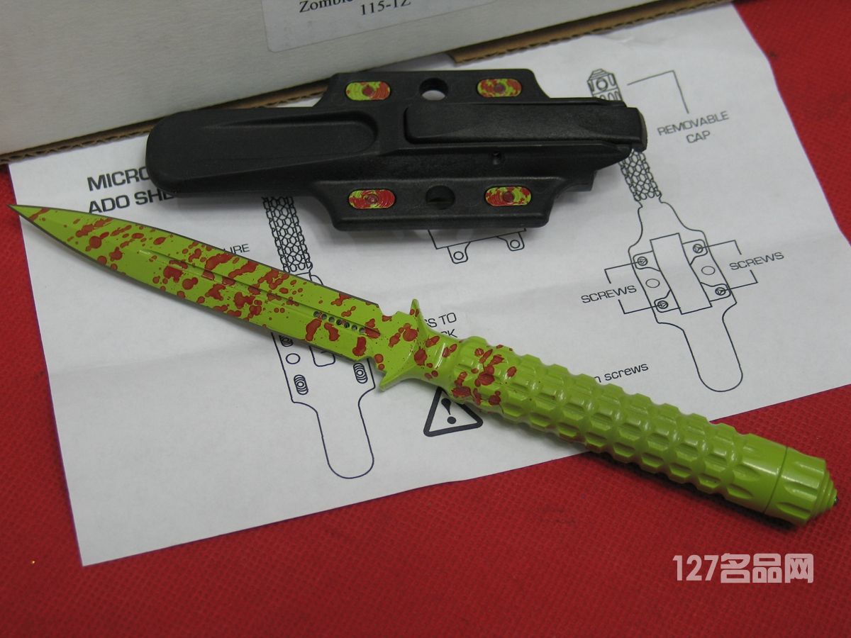 美国微技术MICROTECH 115-1Z僵尸款一体钢双刃战术刀 美国微技术MICROTECH 115-1Z僵尸款一体钢双刃战术刀