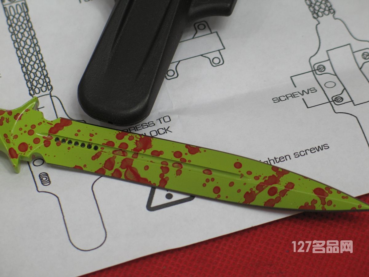 美国微技术MICROTECH 115-1Z僵尸款一体钢双刃战术刀