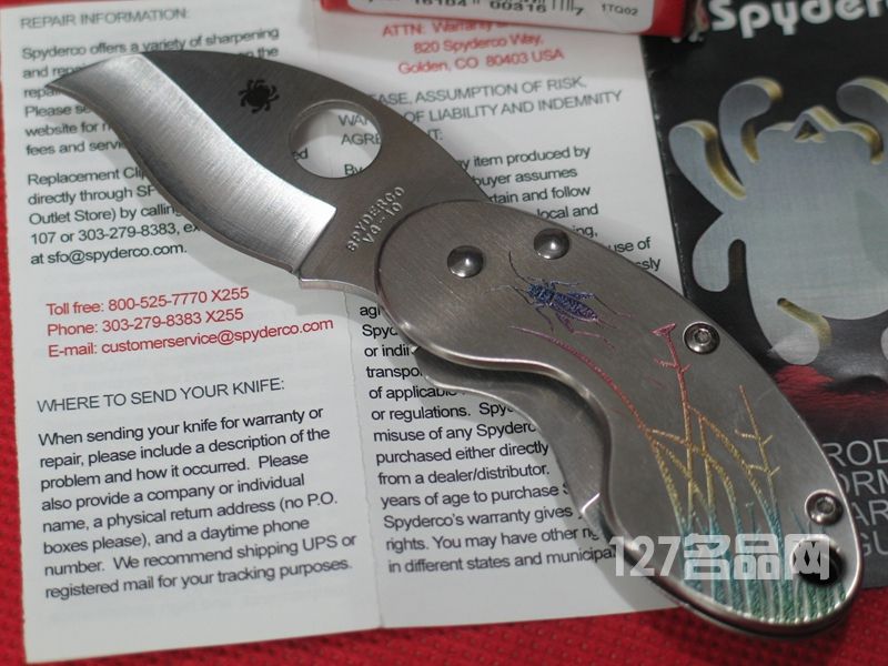 美国蜘蛛SPYDERCO C29PT小蟋蟀掌中折刀 127名刀网 美国蜘蛛SPYDERCO C29PT小蟋蟀掌中折刀 127名刀网