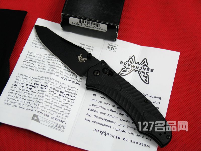 美国蝴蝶BENCHMADE 950BK-1黑色全刃战术折刀 美国蝴蝶BENCHMADE 950BK-1黑色全刃战术折刀