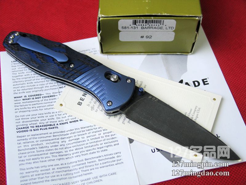 美国蝴蝶BENCHMADE 581-131限量版大马士革钢折刀