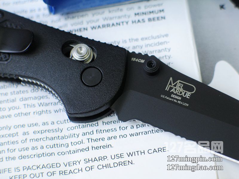 美国蝴蝶BENCHMADE 557SBK迷你支配者 防滑柄半齿战术折刀