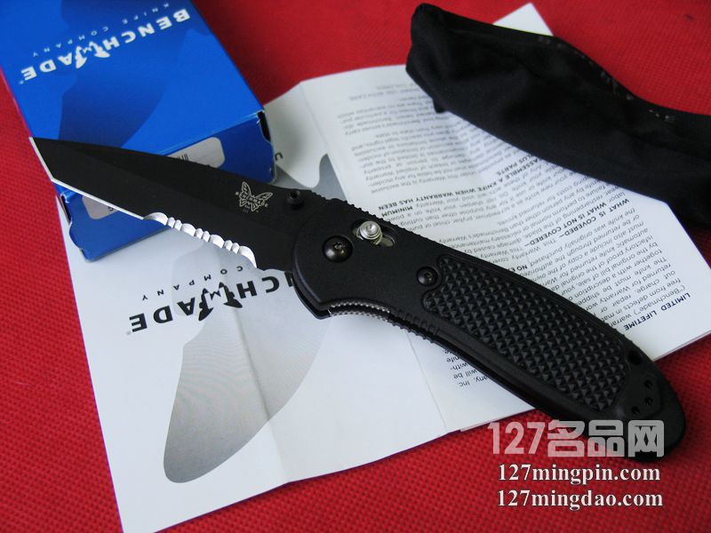 美国蝴蝶BENCHMADE 553SBK支配者 T头黑色半齿折刀 美国蝴蝶BENCHMADE 553SBK支配者 T头黑色半齿折刀