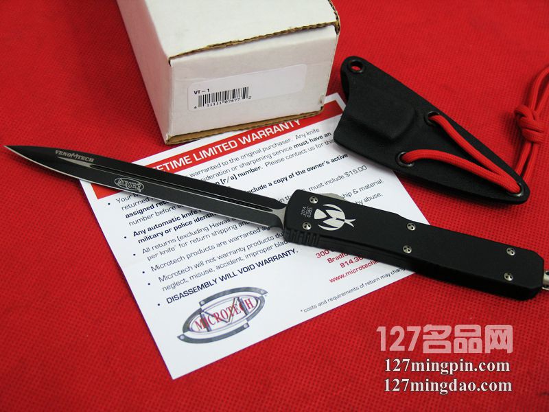 美国微技术MICROTECH VT-1 特别加长刃版直跳刀 美国微技术MICROTECH VT-1 特别加长刃版直跳刀