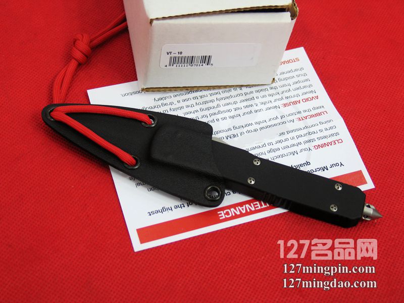 美国微技术MICROTECH VT-10 石洗特别加长刃版直跳刀