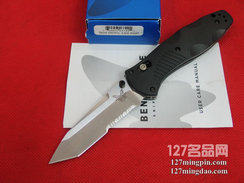 美国蝴蝶Benchmade 583S 半齿助力T头快开折刀 美国蝴蝶Benchmade 583S 半齿助力T头快开折刀