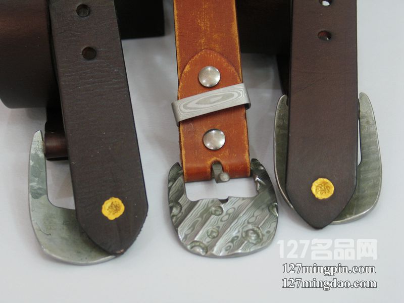 台湾KVL 大马士革扣手工腰带