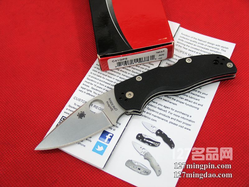 美国蜘蛛SPYDERCO C41GP5 第五代战术折刀 美国蜘蛛SPYDERCO C41GP5 第五代战术折刀