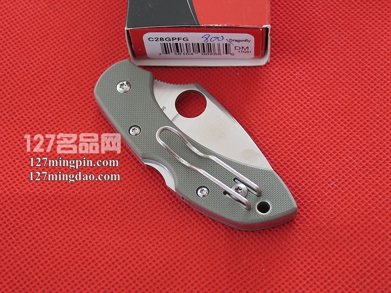 美国蜘蛛SPYDERCO C28GPFG小蜻蜓绿色柄  127名刀网