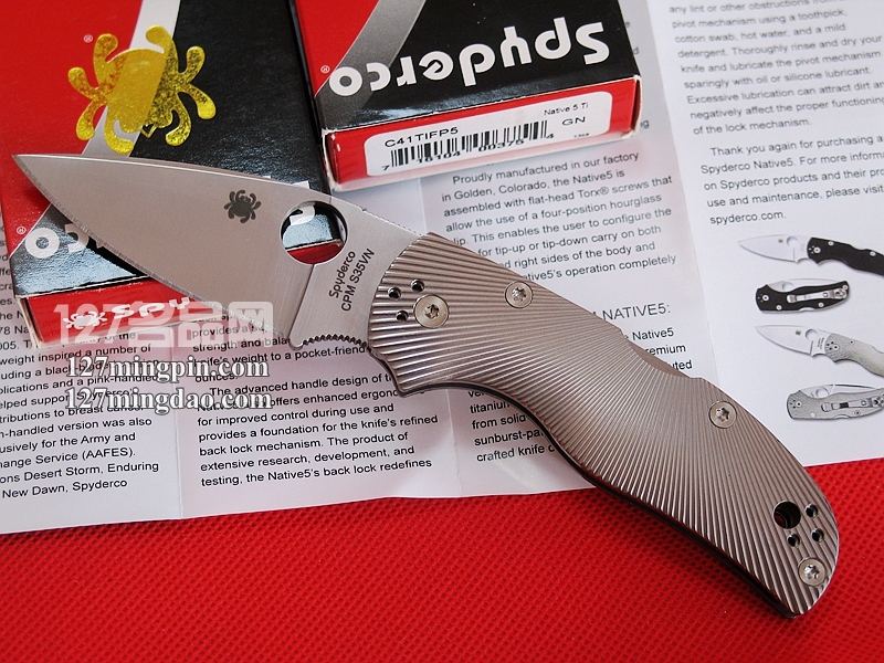 美国蜘蛛SPYDERCO C41TIFP5 钛柄经典折刀 美国蜘蛛SPYDERCO C41TIFP5 钛柄经典折刀