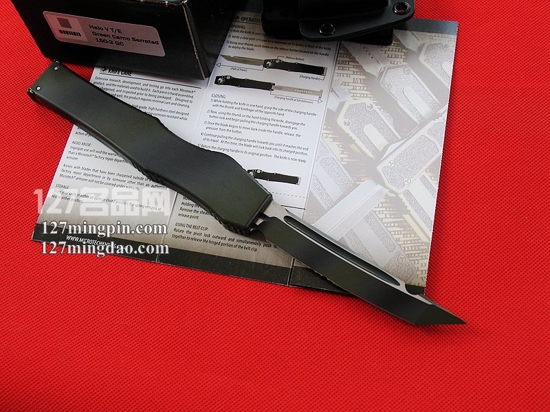  美国微技术MICROTECH 150-2GD 五代军用迷彩柄 半齿强力直弹刀