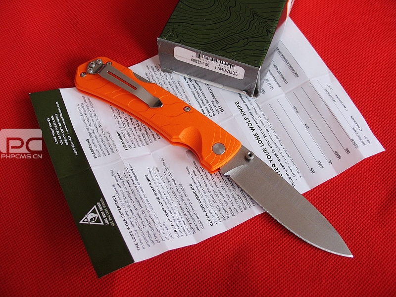 美国蝴蝶Benchmade 40022-100 孤狼橙色柄折刀 