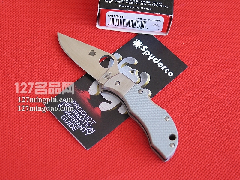 美国蜘蛛 SPYDERCO MGGYP 灰色G-10柄小瓢虫 美国蜘蛛 SPYDERCO MGGYP 灰色G-10柄小瓢虫