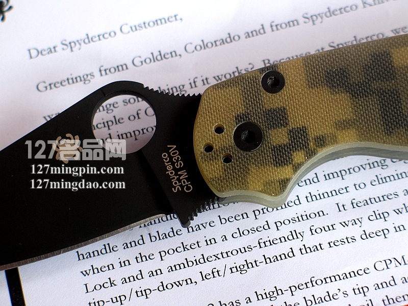 美国蜘蛛SPYDERCO C81GPCMOBK2 二代美军迷彩版折刀
