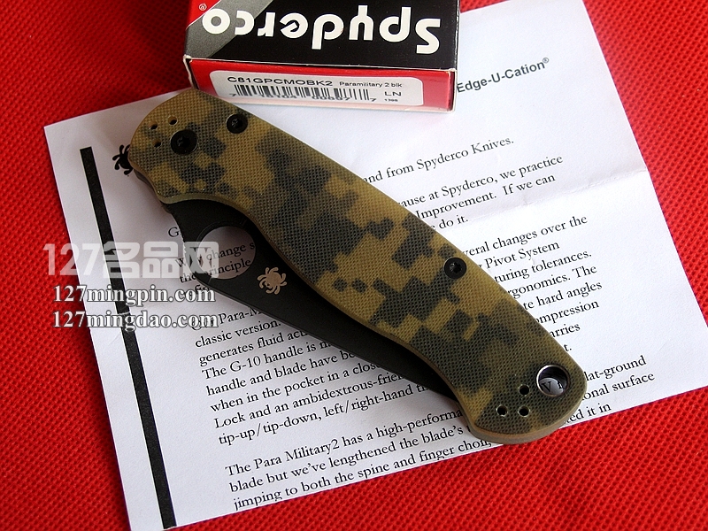 美国蜘蛛SPYDERCO C81GPCMOBK2 二代美军迷彩版折刀