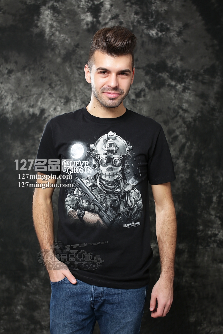 个性户外印花军迷T恤16562 美国正品7.62design男士短袖