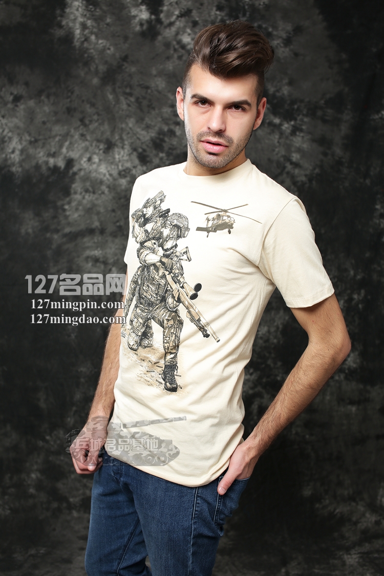 7.62design男式短袖t恤 个性潮牌军迷t恤17565