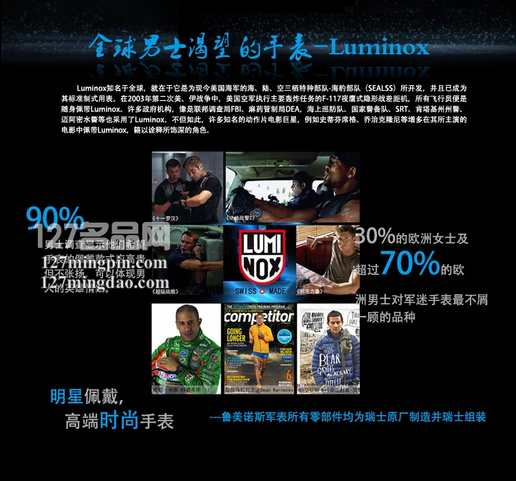 鲁美诺斯Luminox 手表军表 100%瑞士原装进口 7253 雷美诺时