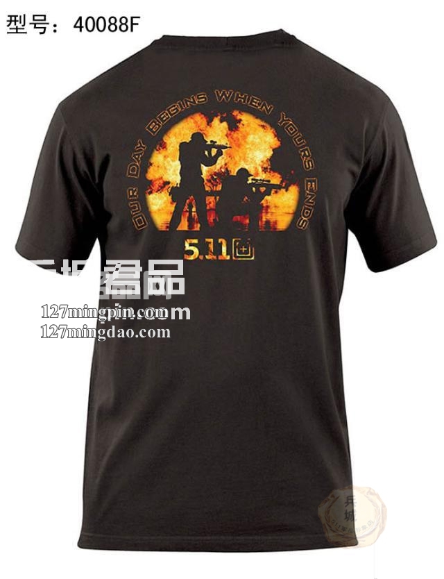美国正品5.11 男士全棉 户外 t恤短袖衫洪都拉斯产40088系列