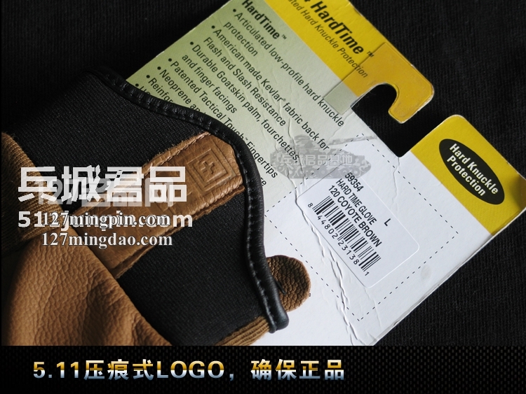 正品 美国5.11男士战术舒适硬壳手套 511全指山羊皮手套59354