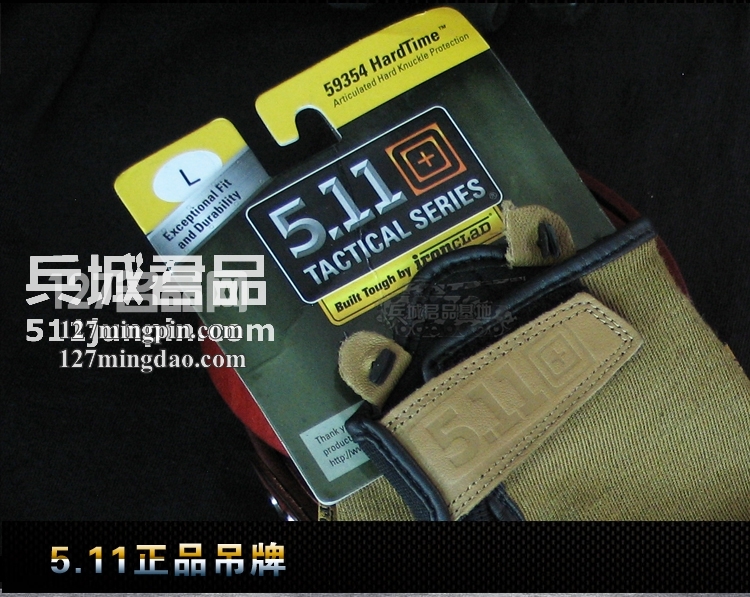正品 美国5.11男士战术舒适硬壳手套 511全指山羊皮手套59354