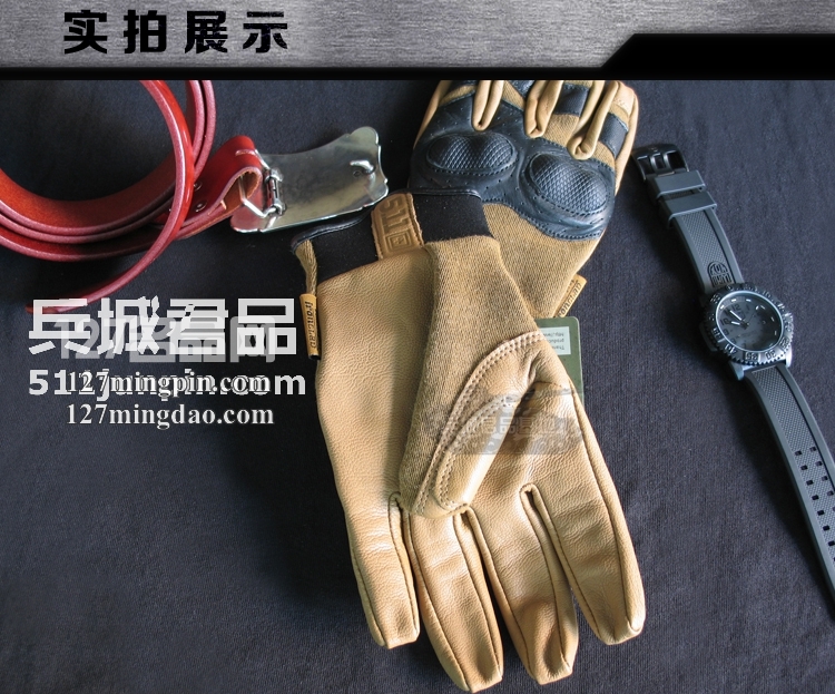 正品 美国5.11男士战术舒适硬壳手套 511全指山羊皮手套59354