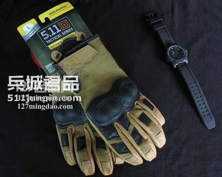 正品 美国5.11男士战术舒适硬壳手套 511全指山羊皮手套59354