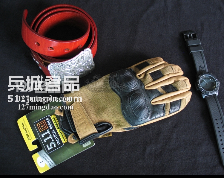 正品 美国5.11男士战术舒适硬壳手套 511全指山羊皮手套59354