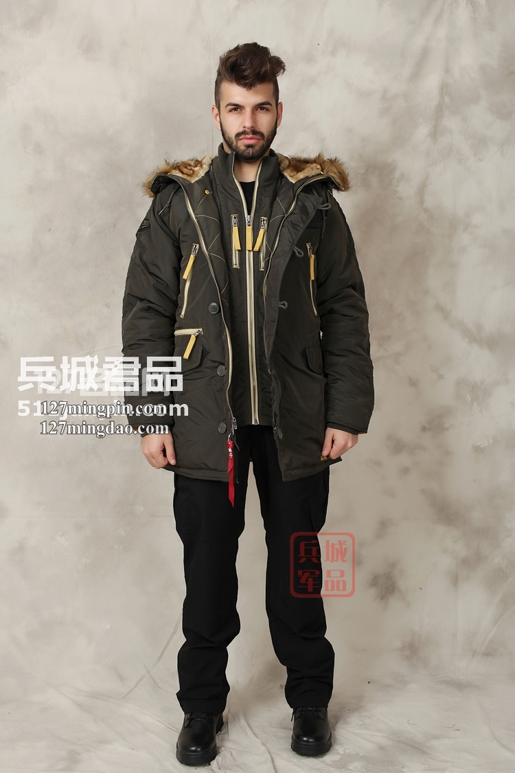 美国阿尔法ALPHA N3B 欧洲版 Inclement 战术棉服大毛领大衣新